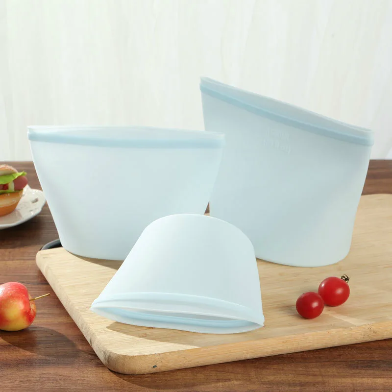 Reusable Silicone Food Storage Bags, Leakproof Ziplock Set - Image 2