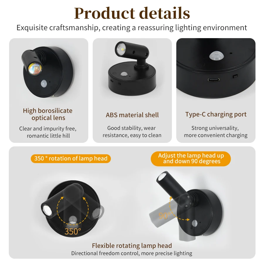 USB Rechargeable Wall Light with Remote Control - Image 6
