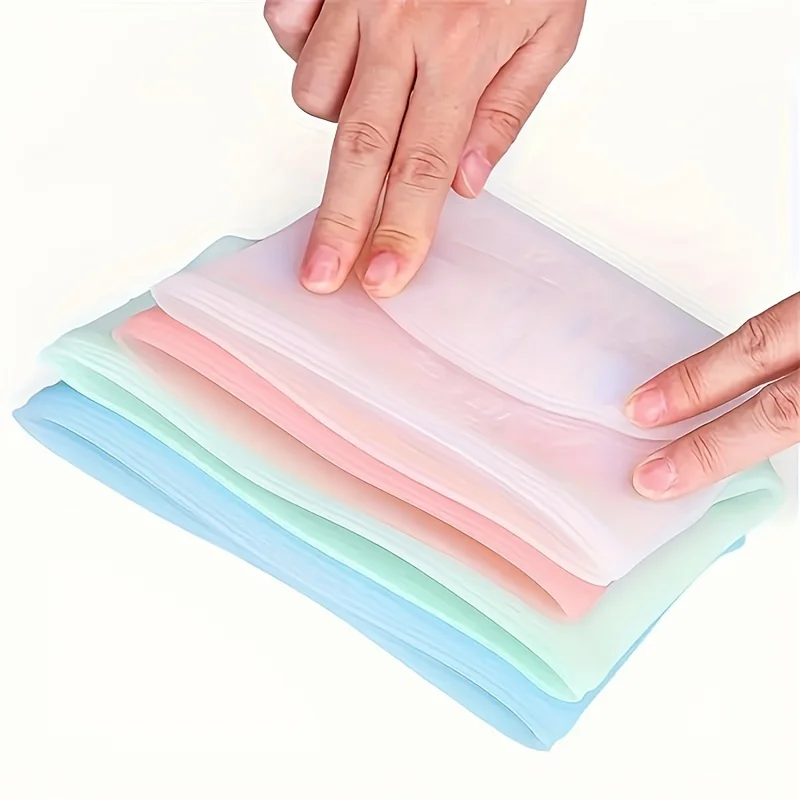 Reusable Silicone Food Storage Bags, Leakproof Ziplock Set - Image 5