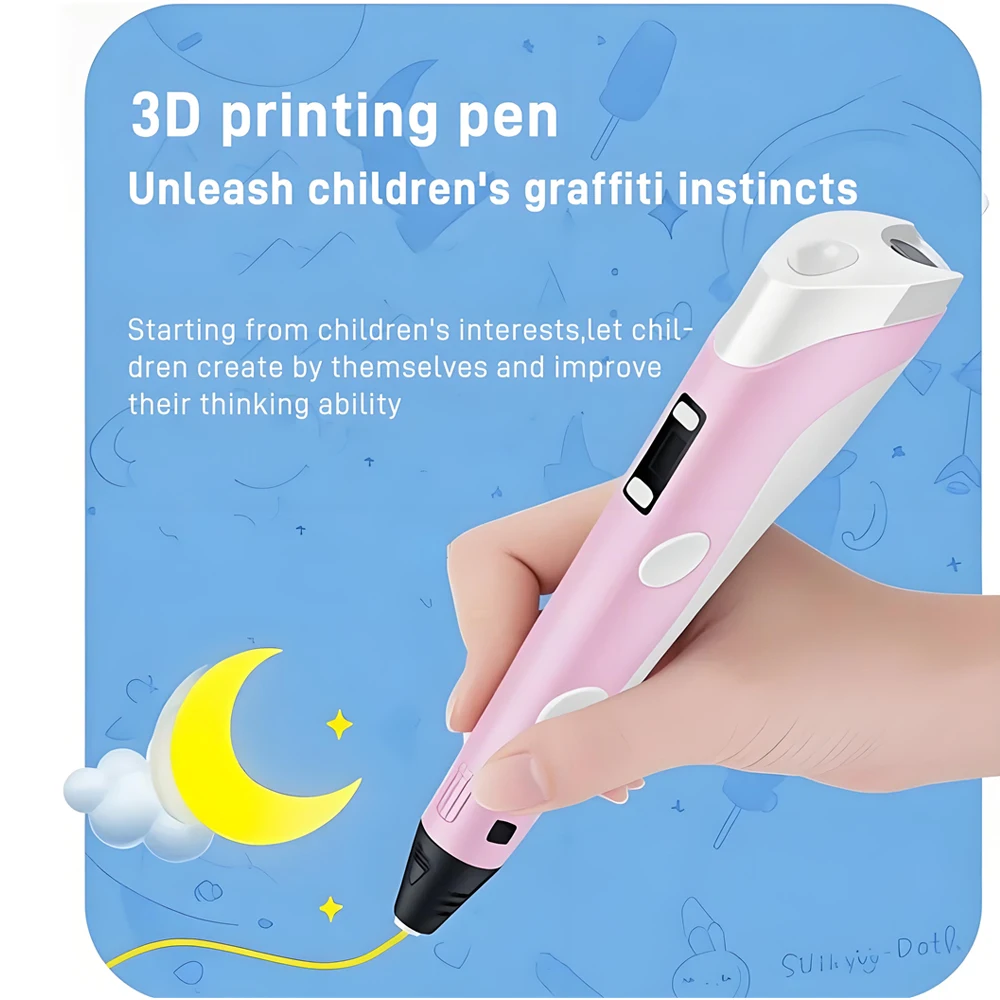 DIY 3D Printing Pen Kit with LCD Screen and PLA Filament - Image 4