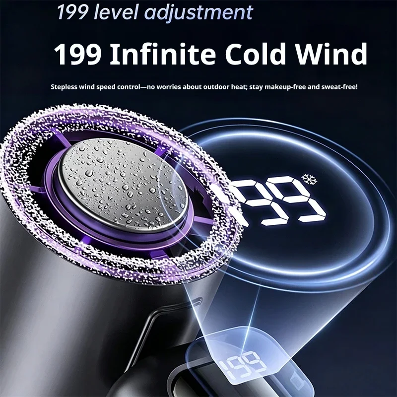 Portable Handheld Turbo Fan with 5-Gear Speed Control - Image 4