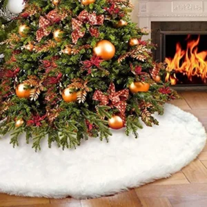 White Faux Fur Christmas Tree Skirt - 78, 90 & 122cm