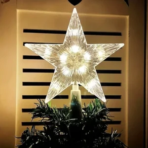 15cm Gold Glitter Star Christmas Tree Topper
