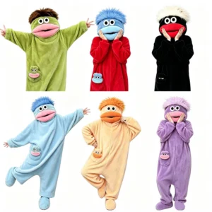Big Mouth Monster Adult Onesie in Coral Fleece