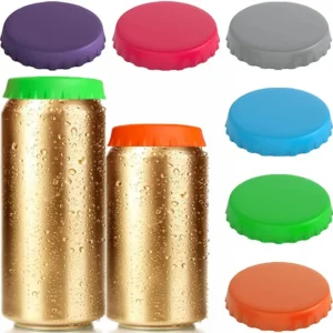 Reusable Silicone Drink Can Lids, 6 Pack, Fits Standard Cans