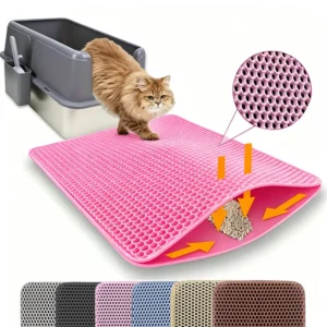 Double-Layer Honeycomb Cat Litter Mat - Waterproof & Non-Slip