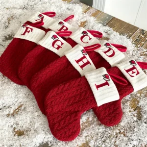 Knitted Snowflake Christmas Stocking for Festive Home Decor