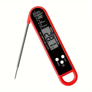 Digital Meat Thermometer with Foldable Probe & Backlit Display