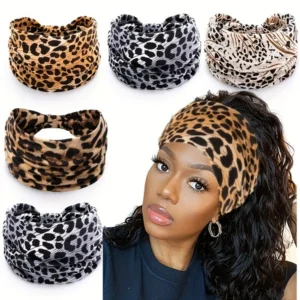 Boho Knotted Leopard & Paisley Headband Set