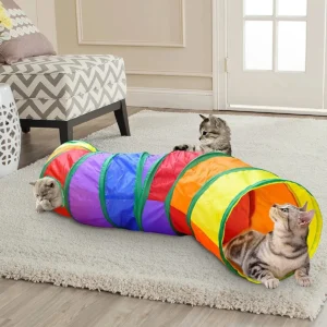 Collapsible Cat Play Tunnel with Crinkle & Peek Hole