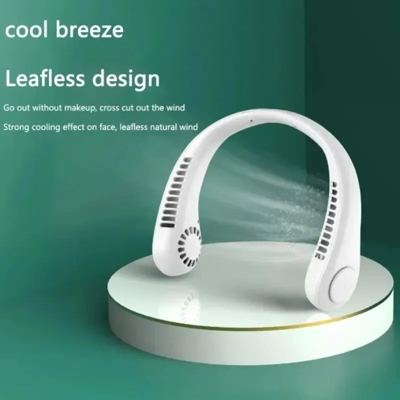 Wearable USB Neck Fan with Power Display, Bladeless Design - Image 4