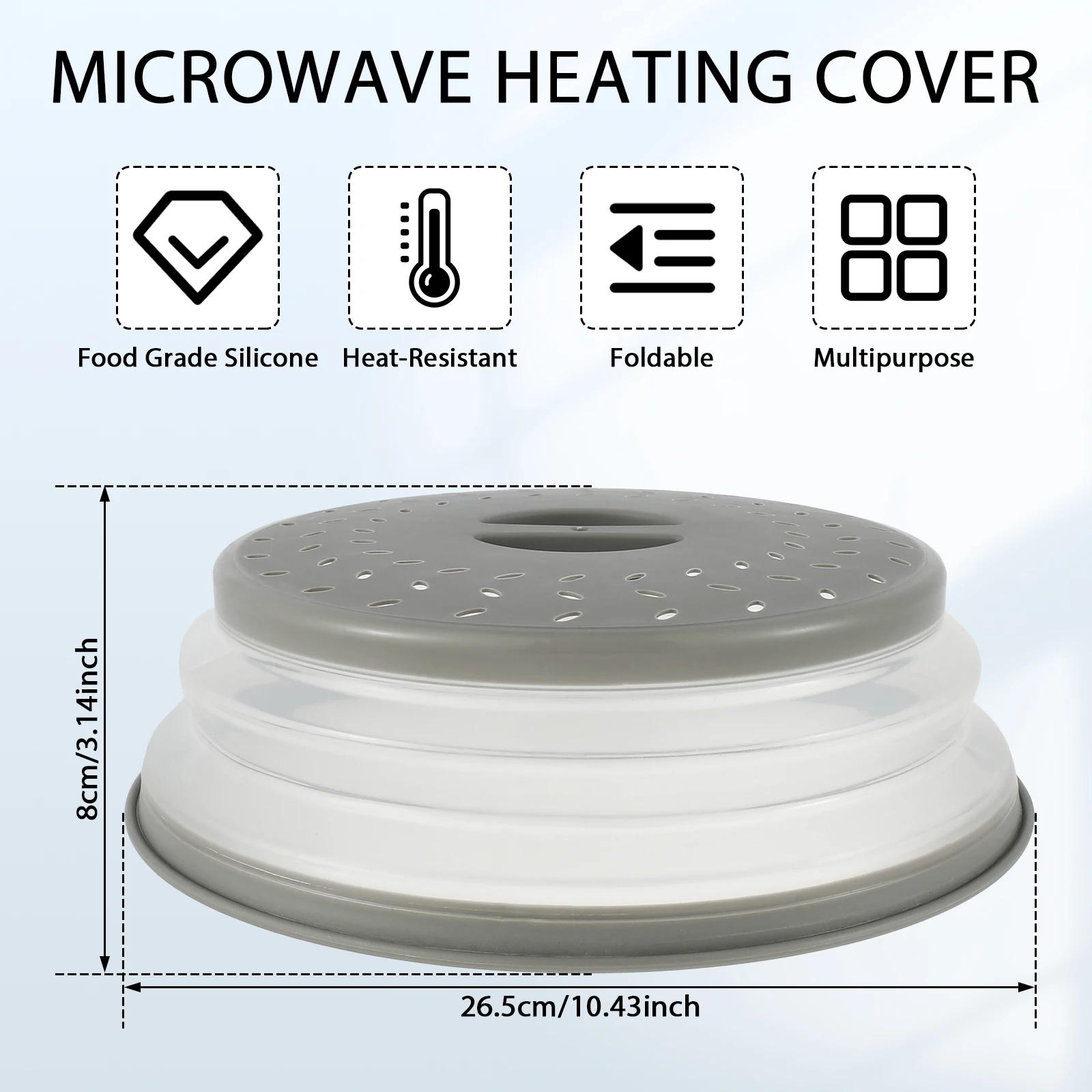 Reusable Vented Microwave Plate Cover 10.5 Inch BPA-Free - Image 2