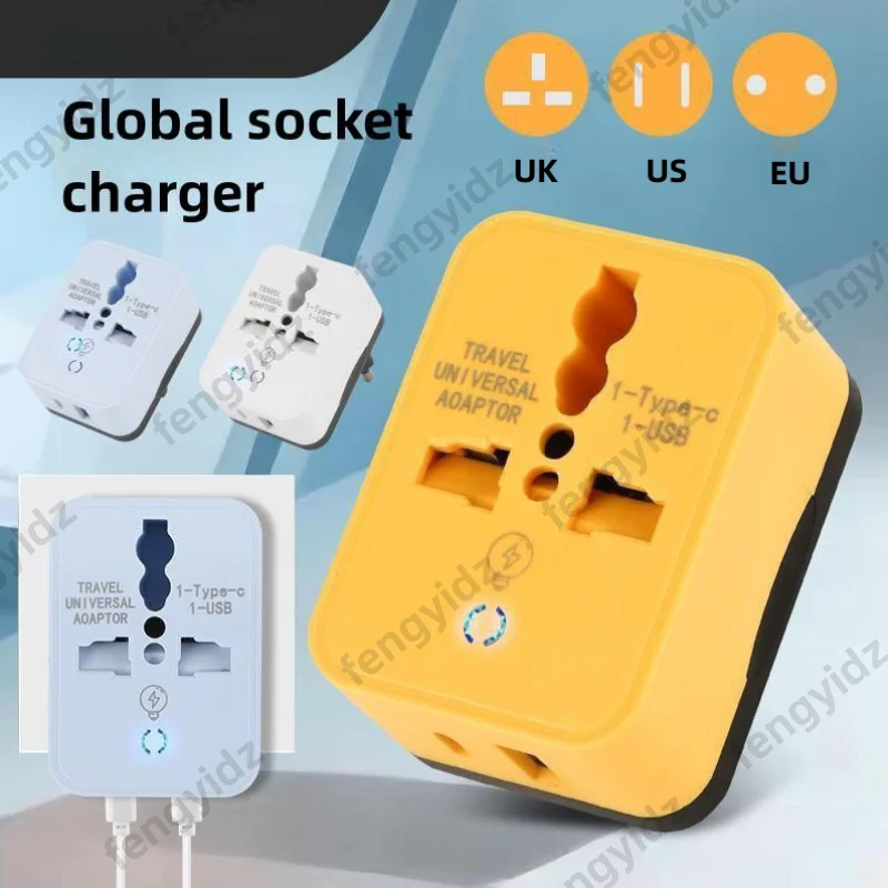 Universal Travel Plug Adapter with 2 USB Ports for UK, EU & US - Image 2