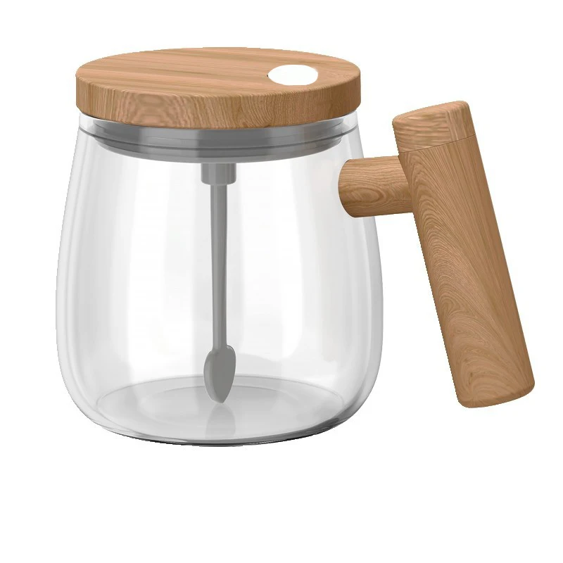 Self-Stirring Electric Mixing Mug with Wooden Handle - Image 6