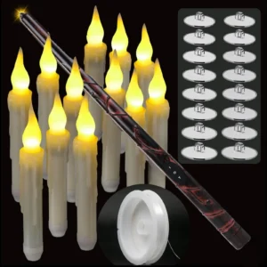 Floating LED Hanging Candles with Magic Wand Remote