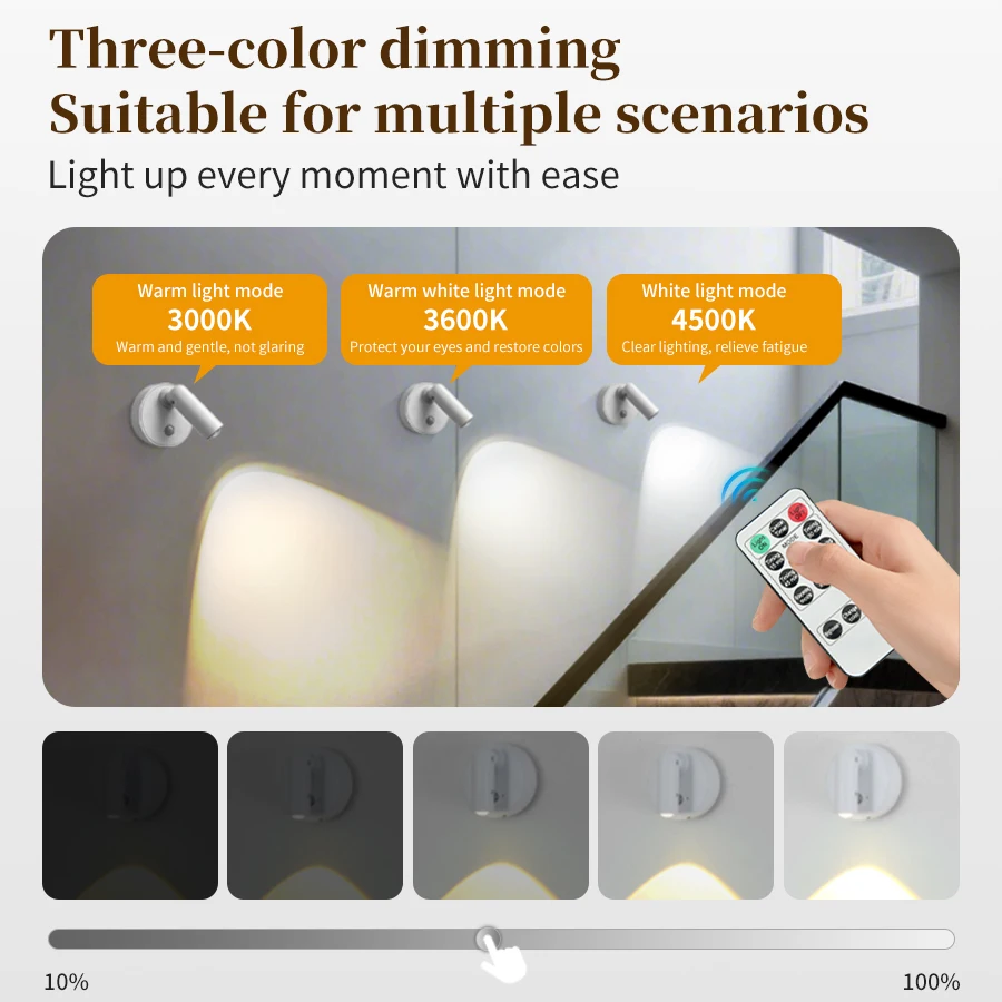 USB Rechargeable Wall Light with Remote Control - Image 4
