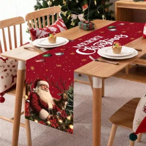 Vintage Santa Christmas Table Runner 35 x 180cm