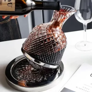 360° Rotating Crystal Wine Decanter 1.5L