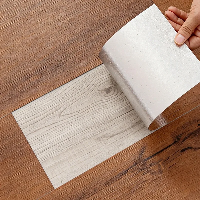 Peel-and-Stick Wood-Effect Vinyl Floor Tiles Pack of 10 - Image 5
