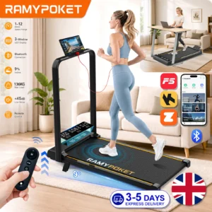 Foldable Under-Desk Walking Pad with Incline & App Control