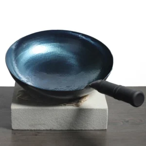 Hand-Forged Carbon Steel Wok 32cm Pre-Seasoned Non-Stick