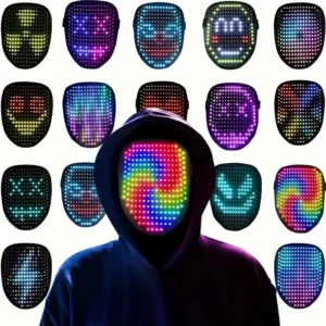 Gesture-Sensing LED Face Mask for Halloween & Parties