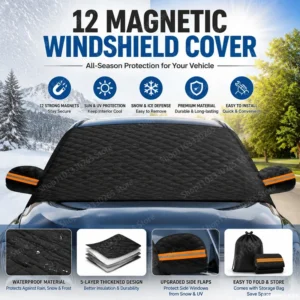 Magnetic Car Windscreen Snow Cover with Mirror Flaps