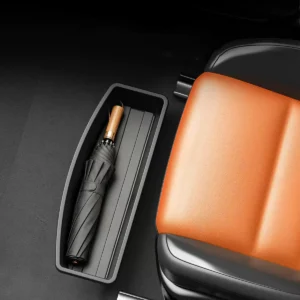 Black Under-Seat Car Storage Box with Anti-Slip Base