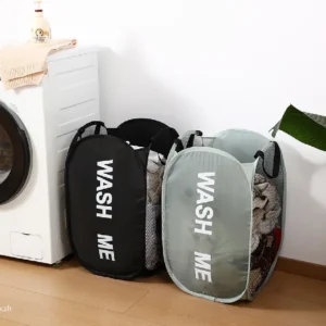 Collapsible Mesh Laundry Hamper with Wide Opening