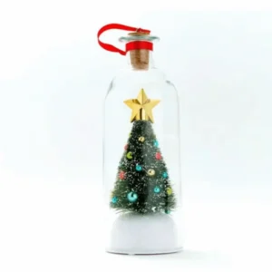 Recordable Christmas Message Bottle Ornament with Snow Scene