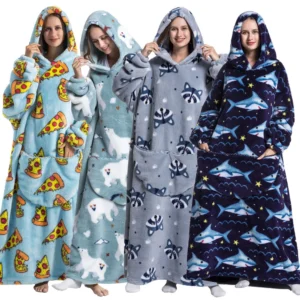 Oversized Sherpa Lined Wearable Blanket Hoodie