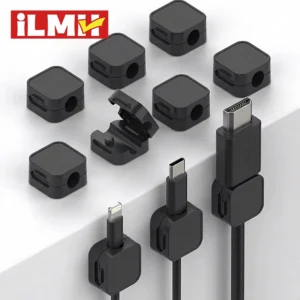 Adhesive Cable Clips for Desk & Car (Black/White)