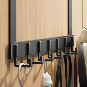 No-Drill 6-Hook Over-Door Rack for Coats & Towels