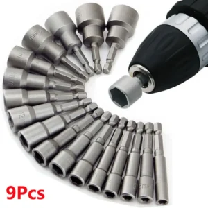 9-Piece Hex Socket Set for Screwdrivers (5mm-13mm)