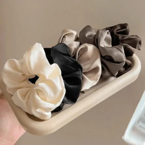 5-Pack Retro Silk Scrunchies for Women
