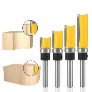 4-Piece 1/4-Inch Carbide Router Bit Set for Woodworking
