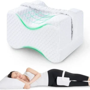 Memory Foam Knee Pillow for Side Sleepers with Washable Cover