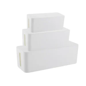 Bamboo Desk Cable Management Box for Power Strips
