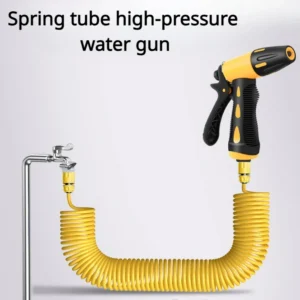 Telescopic Garden Hose with High-Pressure Nozzle